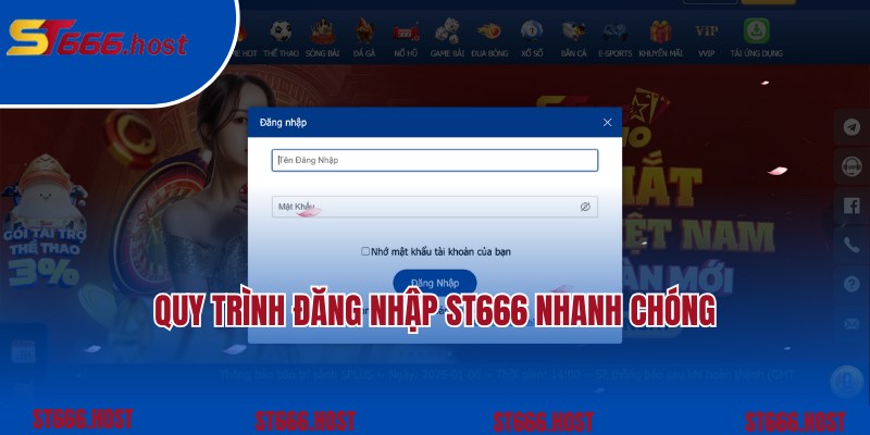 Quy trình đăng nhập vào tài khoản ST666 chuẩn nhất
