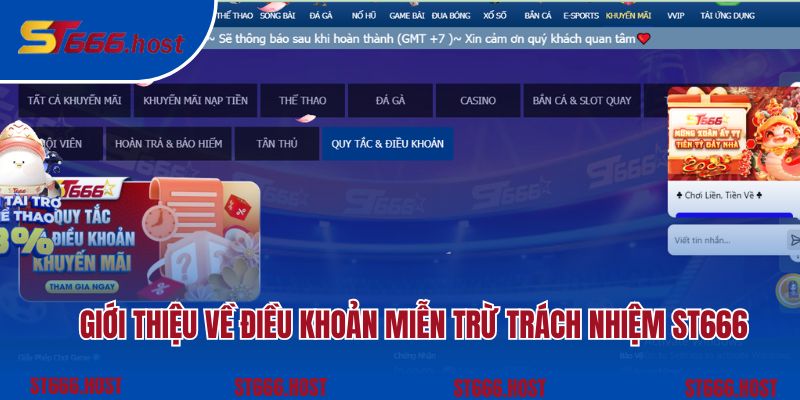 Giới thiệu về điều khoản miễn trừ trách nhiệm ST666
